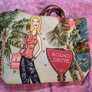 Cute Girl Shopping on Rodeo Drive Lux Bag Purse Tote Handbag Sequin